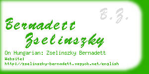 bernadett zselinszky business card